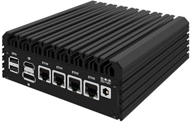 Micro Firewall Appliance, Mini PC, VPN, Router PC, Intel 12th Gen Core I3 N305, HUNSN RJ34, GPIO, TF Slot, HDMI, DP, 4 x 2.5GbE I226-V, Barebone, NO RAM, NO Storage, NO System