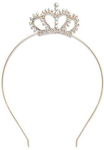 AWAVM Tiarakra, prinsesskrona i kristall, strasskrona för kvinnor flickor, tiara pannband för barn bröllop födelsedag karneval fest festival tiaror kröning pannband, En storlek, Legering strass, Ingen