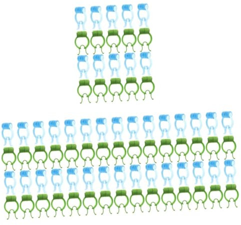 Beaupretty 80piezas Clips Nasales Para Detener Sangrados Sujetadores Pom De Respiración Para Casa Azul y Verde