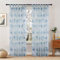 BUHUA Voile Vorhänge Halbtransparent Vorhang im Blumen Vorhänge mit Schlaufen und Kräuselband Gardinenschals Muster Durchsichtige Vorhänge für Wohnzimmer 2er Set, 245x140cm (HxB), Blau