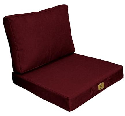 Coussins pour Salon de Jardin Déhoussable - Tissu Effet Lin - Coussins extérieur - 50x50cm - Coussin de Remplacement pour Fauteuil d'extérieur - Prune - Déco Arts