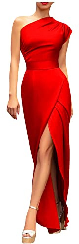 Robe De Soiree Femme,Robe De Cocktail Chic et élégant, sans Manches, Taille Haute, Fente sur Le Devant, Couleur Unie, Longue,De Mariage