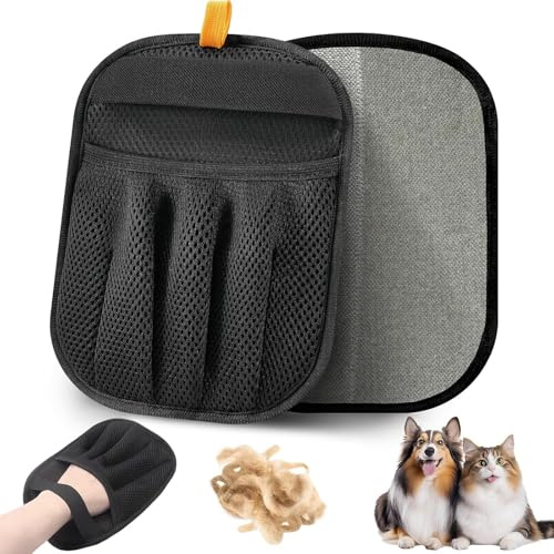 LENGAIJIN Pet Hair Remover, Electrostatic Pet Hair Removal Gloves, Reusable Cat & Dog Hair Removal Tool, 2025 Upgraded Pet Grooming Gloves for Couch, Furniture, Carpet