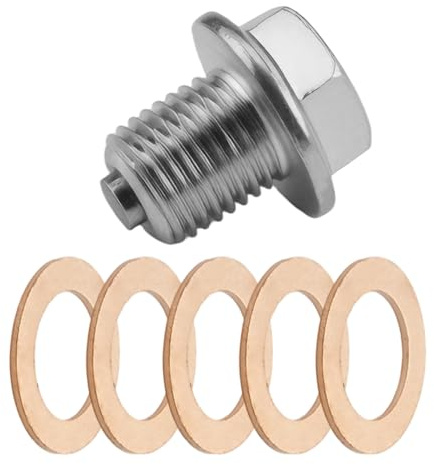 Bouchon de vidange d'huile magnétique M14X1,5, bouchon de vidange d'huile avec bague d'étanchéité, bouchon d'huile en acier inoxydable, bouchon de vidange d'huile avec aimant