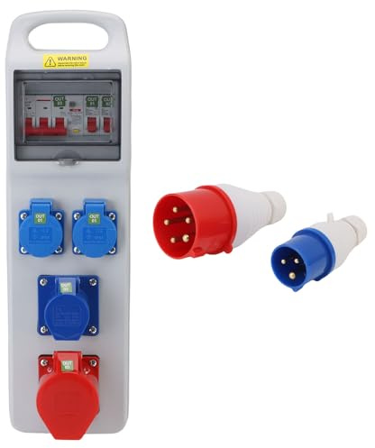 Garosa Industrial Socket Box, ABS Material 490x140x90mm Distribution Box IP44 IP67, with Circuit Breaker and Handle, for Construction Site Workshop Factory