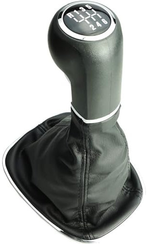 Newtown2700-parts Schaltknauf, Schaltsack mit schwarzer Naht, Rahmen im Chrom-Look, 6 Gang kompatibel/Ersatzteil für Opel Corsa D E