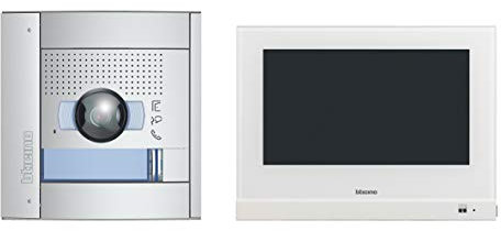 BTICINO, Video-Türsprechanlagen Flex One-Set 1-Familienhaus, 2-Draht 7 Touchscreen Monitor & WLAN, SFERA Außenstelle: 135°/96° & LED beleuchtete Kamera, Video Speicherung, IP54, IK10, 905220