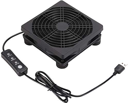 Upgraded 120mm 5V USB Powered PC Router Fan with Speed Controller High Airflow Cooling Fan for Router Modem DVR PlayStation TV Box and Other Electronics