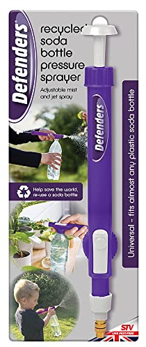 Defenders Recycled Soda Bottle Pressure Sprayer - Adjustable and Easy-to-Use, for Home, Garden and Greenhouse use