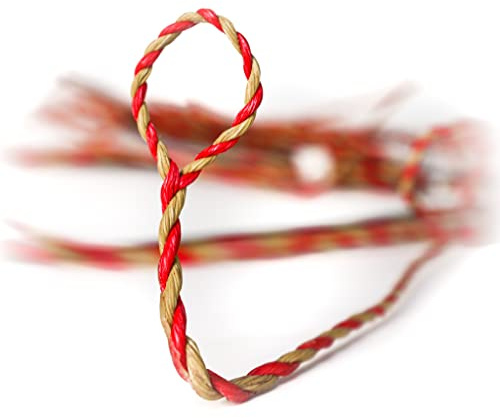 Shatterproof Archery Fast Flight Bow String Flemish Twist (60, Tan/Red Actual Bowstring Length)