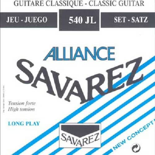 Savarez 540JL High Tension Saiten für Konzertgitarre mit Saitenhalter - Alliance Trebles, Classic Basses, Full 6 String Set