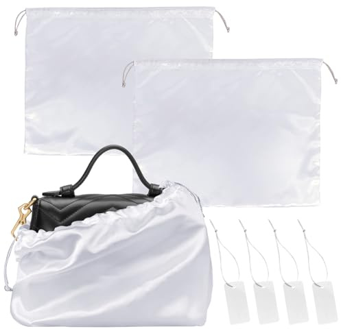 Dust bag per borsa, 2 Pack dust bags for handbags Grande Seta custodia antipolvere per borsa Morbido Custodia per custodias antipolvere in seta per Borse Scarpe Stivali (Bianco 19,7 * 15,7 pollici)