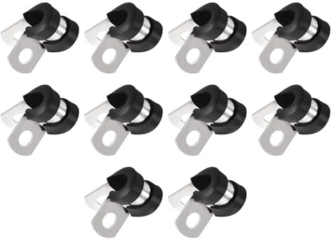 TOP-VIGOR 20 morsetti per cavi, 6 mm, in gomma, isolati, a forma di R, per fissaggio di tubi, elettricità, scarico, posa idraulica