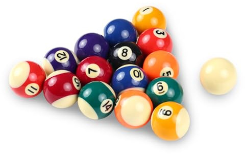 Billiard Ball Set, 25mm 32mm 38mm Polyester Resin Billiard Ball Snooker Ball Set for Kids Adults