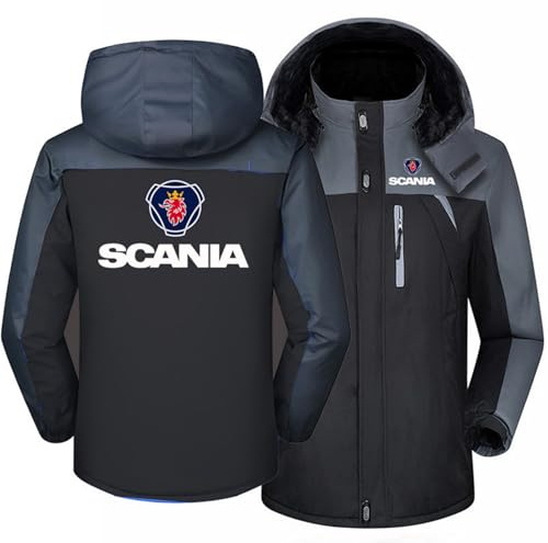 MYYLY Giacca Antivento Invernale da Uomo per Esterni per Scania Calda Felpa con Cappuccio e Cerniera,Giacca a Vento,Felpa alla Moda,Comoda Felpa in Pile, Top Spessi,Tuta da Campeggio,C-L
