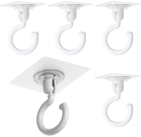 Bangbobi Ganchos Adhesivos para Techo Extra Fuertes - 4 Piezas Ganchos de Techo Transparentes Autoadhesivos sin Taladrar, Ganchos de Pared Impermeables para Baño Cocina Oficina Dormitorio