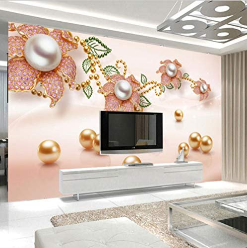 XLMING Joyas Y Diamantes Con Motivos De Camafeo Light Luxury 3D Papel Pintado Sala De Estar Sofá Dormitorio Comedor Decoración Del Hogar Pared-430cm×300cm