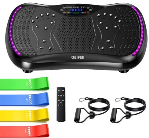 Vibrationsplatte, 3D Vibrationsplatten zur Gewichtsabnahme und Lymphdrainage, 200 Einstellbare Geschwindigkeiten, Maximales Gewicht 181 KG Ganzkörpertrainings Plattform für Heimfitness (pink)