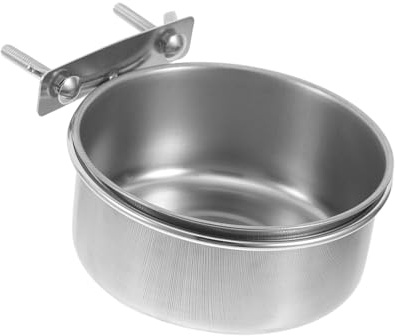 Toddmomy Bol Alimentaire Acier Inoxydable pour Perroquets Perruches et Petits Oiseaux Bol Moyen Multifonction avec Eau et Nourriture Résistant et Portable