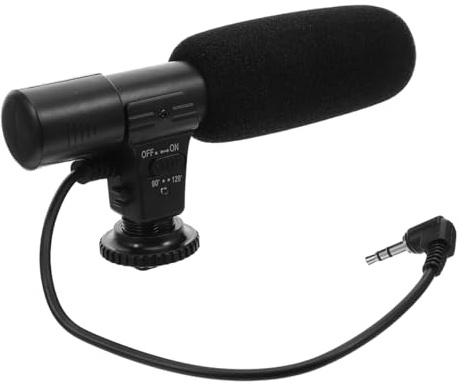 Toddmomy Professional Interview Handheld Microphone for DSLR Camera Camcorder Phone External Video Mic with Hot Shoe and Mount Lightweight and Compatible Recording Microphone for Tv