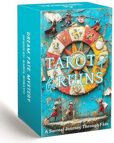 Tarot des ruines, 78 cartes de tarot de collage surréaliste avec art sculptural archaïque, IntuitionTarot pour débutants et lecteurs expérimentés, cartes de tarot uniques avec guide (français non