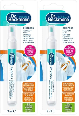 Dr. Beckmann eXpress Fleckenstift | Effektiver Fleckentferner für unterwegs | Schnelle und einfache Lösung | 9 ml (2er Pack)