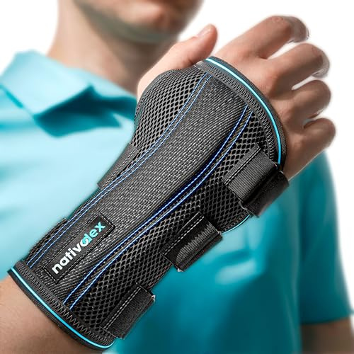 NativoDex Muñequera Ortopédica para Túnel Carpiano y Tendinitis – Muñequera Ajustable Deportiva para Soporte de Muñeca, Esguince, Metacarpiana y Uso Diario, Derecha