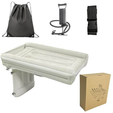 Canapé Pneumatique Automobile – Banquette Arrière Pliable Portable, Lit De Bébé À Floquée De Haute Qualité, Équipement De Repos Mobile À Gonflage Rapide | Solution De Sommeil Ergonomique Pour