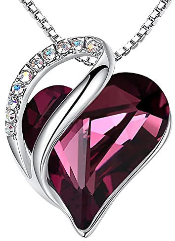 Leafael Mors dag Halsband Dam Infinity Love Hjärta med Födelsestens Kristaller Allergivänliga Smycken Silver med Presentask