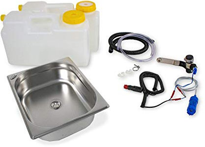 12 Volt Wasserversorgung Miniküche Küchenblock Reiseküche Wohnmobil Bus VW T3 T4 T5 325x265x100 mm Barw. Raumsparkanister 12L (ad-ideen) /1D