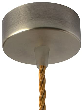 AMARCORDS - Rosone Lampadario in metallo, coprifili per lampada completo di accessori fermacavo viti e staffa da soffitto. Diametro 77mm altezza 26mm colore TITANIO