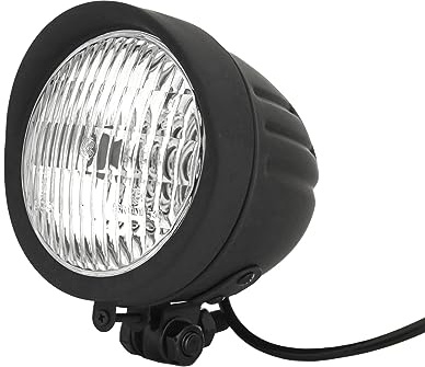 BOSCY 4.5 Vintage LED Motorcycle Headlight For Harley Davidson,4-1/2 Inch Bullet-Head Lamp Running Light Universal Fits Harley Mini Bike Sportster Dyna Bobber Copper-Bottom Mount, Black Visor