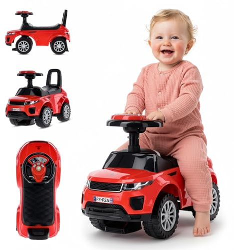 SUN BABY Barnbil Bobby Car från 12 Månader - Röd | baby car, baby walker, signalhorn, motorljud