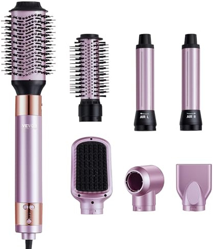 VEVOR Hairstyler, 6-in-1 Multi-Air-Styler, 110.000 U/min, Lockenstab mit 2 Auto-Wrap-Lockenwicklern, 3 Bürsten & 2 Düsen, 4 Temperatur- & 3-Geschwindigkeits-Styling-Tool für alle Haartypen