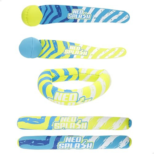 COLORBABY Aqua World Set de 3 Juegos acuáticos de Buceo, Incluye Anillas, Palos sumergibles y Discos flotantes, diseño Colorido, Materiales Resistentes, óptimo para Piscinas y Aprendizaje (54301)