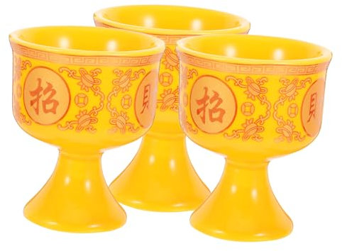 PRETYZOOM Lot De 3 Tasses D'adoration De Bouddha, Bols D'offrande D'eau Bénite, Calice De Bouddha De Lotus Pour La Zen Et L'approvisionnement D'autel