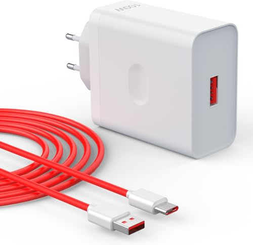 100 W USB-laddare för Oneplus SuperVooc med 8A USB C-laddningskabel 1 m | för Oneplus SuperVooc 13 12 12R 11 10 9 10T 8T 7T Pro, Nord 5 4 2T CE 2 3 Oppo Reno 12 Pro 12F 11F, Realme GT 7 12x