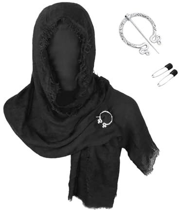 Générique Châle à Capuche Foulard Capote post-apocalyptique Châle médiéval Renaissance Écharpe Grande Cagoule Unisexe Serviette en Keffieh Outdoor