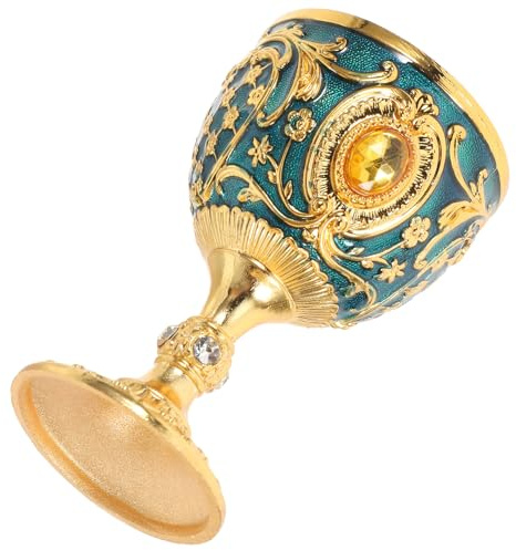 Uonlytech Gobelet Vintage Médiéval Métal Doré Résistant Calice Décoratif Polyvalent pour Cocktails Vin et Halloween Tasse à Eau Bénite Rétro Chic