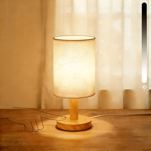 Mafababe Nachttischlampe Touch Dimmbar,Kleine Touch-Lampe Mit USB-Stecker