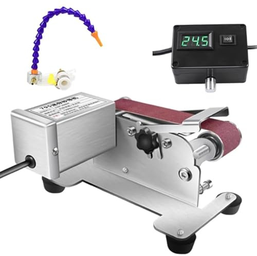 Lijadora De Banco Húmedo, Herramienta Afiladora De Cuchillos Eléctrica De 0-13000 RPM, Lijadora De Banda Impermeable Con 10 Papeles De Lija Y Tubería De Agua Flexible, Para Fabricación De Joyas