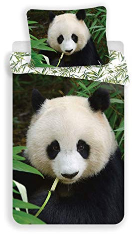 JF Kinder-Bettwäsche-Set Panda-Bär-Motiv 140x200 cm 100% Baumwolle