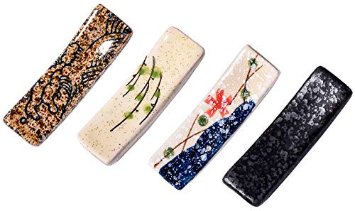 Japanese Style 4 Pcs Ceramic Chopstick Stand Rest Tableware Kitchen Tools for Hotel Restaurant Family