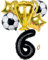 Jxuzh Fussball Geburtstag Fußball Party Deko Zubehör Fußball Geburtstagsdeko Jungen Luftballon 6. Geburtstag junge Soccer Party Fußball Ballons Deko Stern Ballon Golden Fußballfan Kindergeburtstag