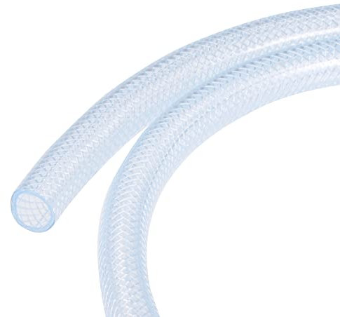 sourcing map Geflochtener verstärkter PVC-Schlauch 12mm ID 1m Transparenter Hochdruck für Wasserschlauch