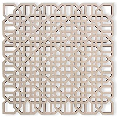 Jess and Jessica Wood Diagonal Octagon Lattice - Mandala Wall Art for Home Decor, Wall Panels, Overlays, Trellis, Privacy Screens & Yard Decor