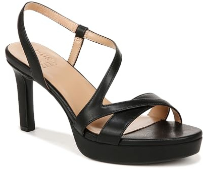 Naturalizer Womens Abby Heeled Sandal Black Smooth 8 W