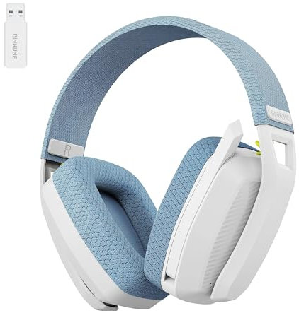 BINNUNE BW06 Cascos Gaming Inalambricos, Auriculares Gaming Inalambricos de 2.4G para PS5, PS4, PC, NS, Cascos PS5 con Sonido Estéreo Auriculares con Microfono, Duración 60Hr+,Azul