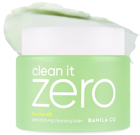 BANILA CO Clean it Zero Pore Clarifying Cleansing Balm Big Size | Korean Makeup Remover, Cleanser for Oily and Acne Prone Skin | Vegan | Made with AHA-PHA & Tea Tree Extract (180ml / 6.08 fl.oz)