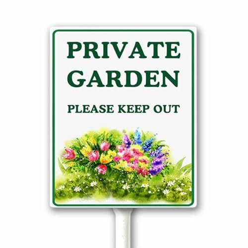 Letrero de 12 x 15 cm con texto en inglés Private Garden Please Keep Out, letrero de metal con texto en inglés Do Not Enter para jardín, valla al aire libre, puerta delantera, aluminio resistente